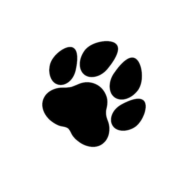 Leaning paw on white background