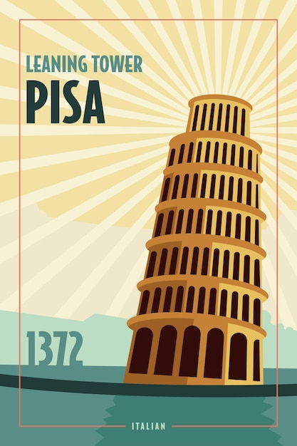 Vector leaning tower pisa