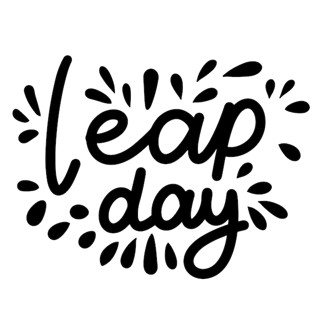 Leap Day inscription Handwriting text banner concept Leap Day Hand drawn vector art