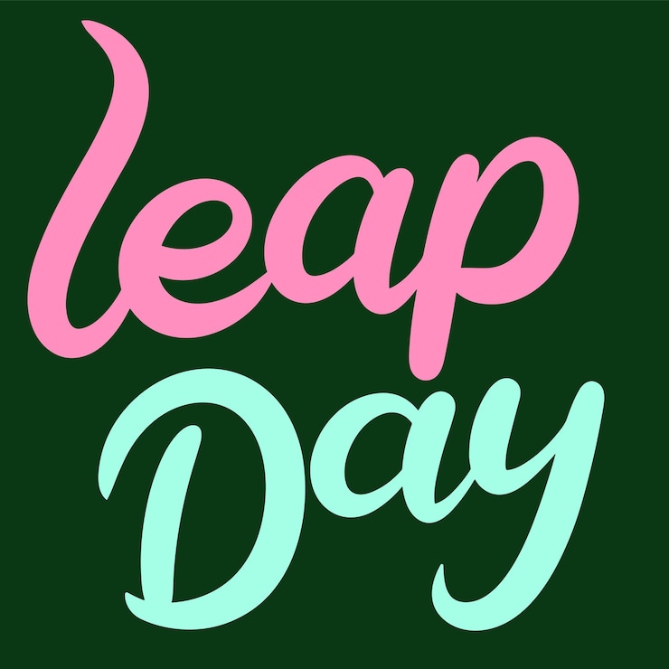 Vector leap day inscription handwriting text banner concept leap day hand drawn vector art