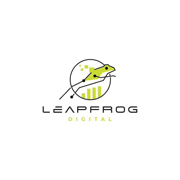 Leap frog tech digital chart logo