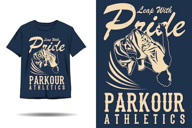 Salta con orgoglio parkour atletica silhouette tshirt design