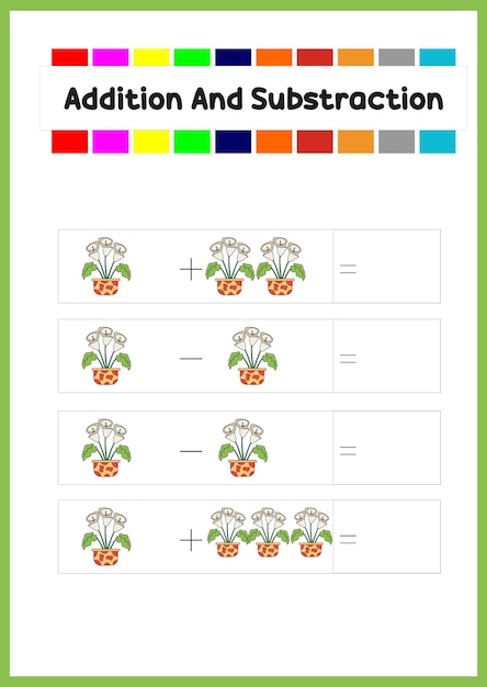 아이들의 아름다운 백합을 위한 덧셈과 뺄셈을 배우세요