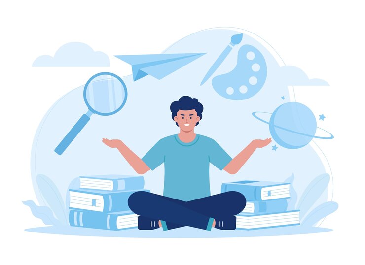 Вектор научиться находить информацию через книги тенденция концепция плоская иллюстрация