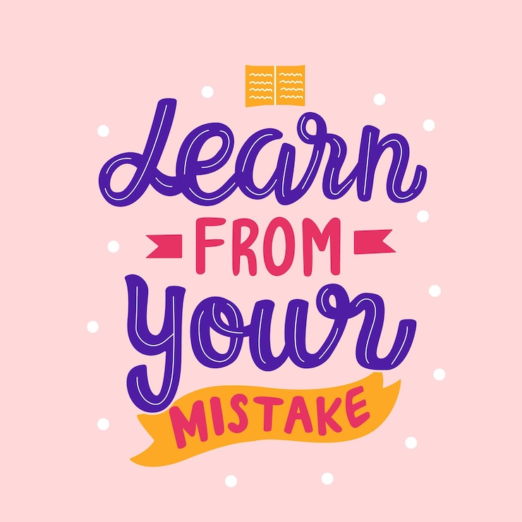 Vector learn from your mistake lettering