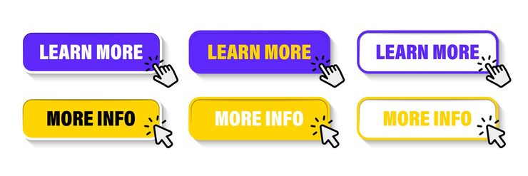 Vector learn more web buttons read more button call for action buttons trendy learn more button for web site label banner sticker design template modern information button collection