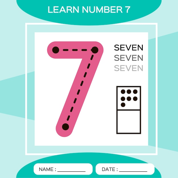 Learn number 7. seven. children educational game. counting game