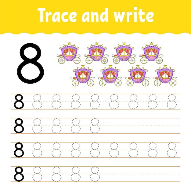 Learn Numbers Trace and write Handwriting practice