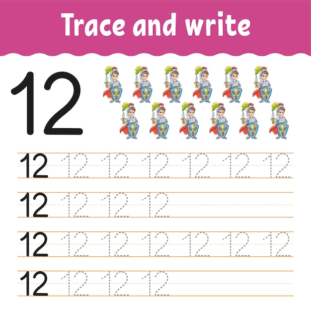 Learn Numbers Trace and write Handwriting practice