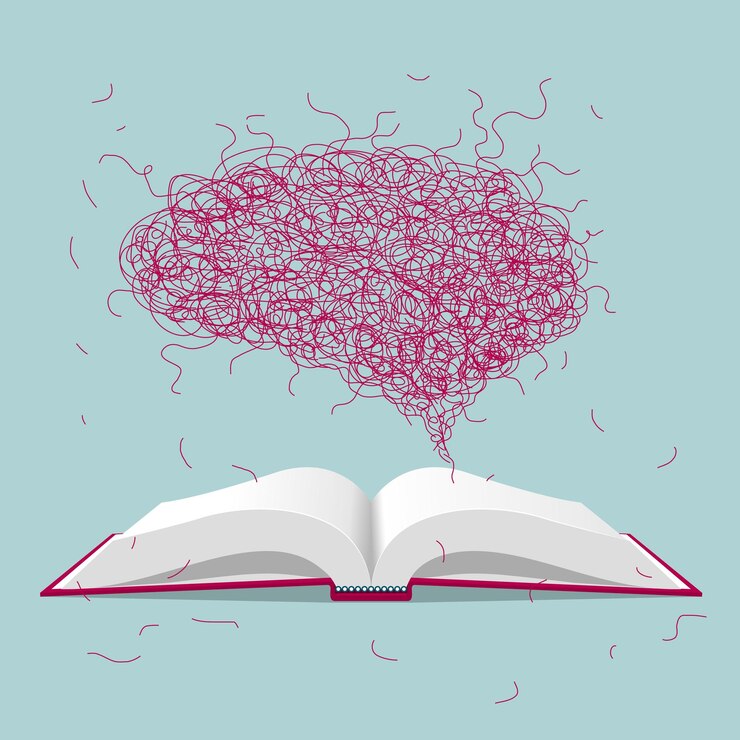 Vector learn with your heart. isolated on blue background.