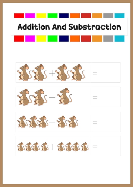 Learning addition and subs traction for kids. learn how to count the object.