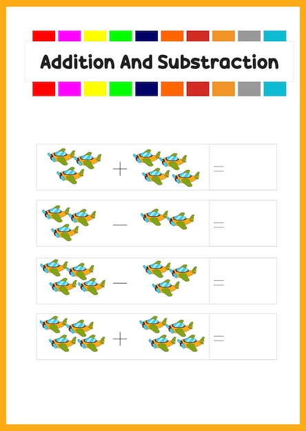 Learning addition and subs traction for kids. learn how to count the object.