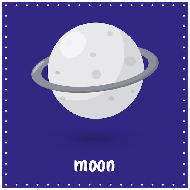 Learning cards for kids Solar system Moon Educational worksheets for kids Preschool activity page