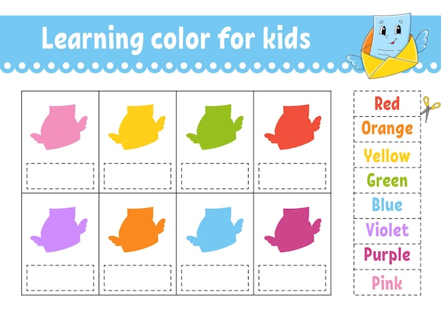 Learning color for kids Education developing worksheet Activity page with color pictures Riddle for children