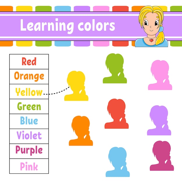 Learning colors Education developing worksheet Activity page with pictures Game for children