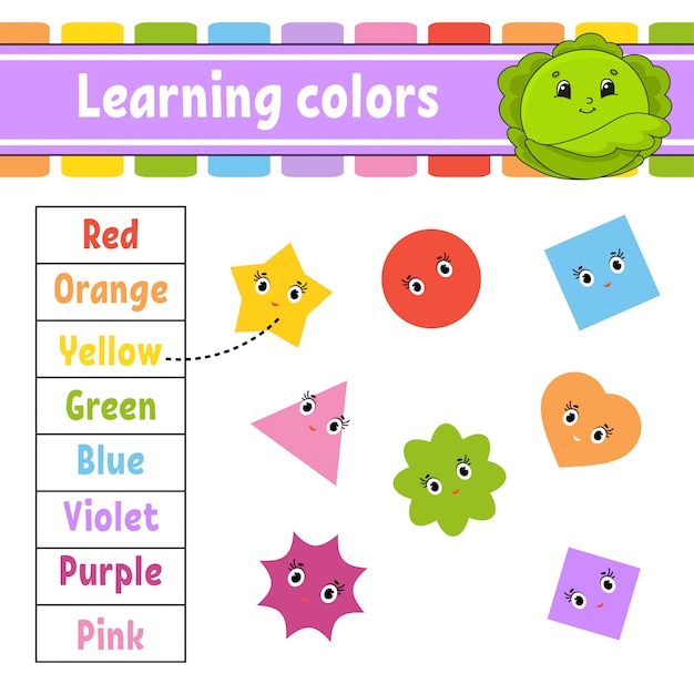 Learning colors. education developing worksheet.