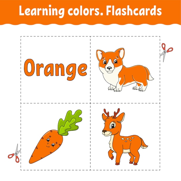 Imparare i colori. flashcard per bambini.