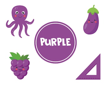 Premium Vector | Learning colors for kids. purple color. different pictures in purple color. educational worksheet for kids. flashcards game for preschoolers. Premium Vector | Learning colors for kids. purple color. different pictures in purple color. educational worksheet for kids. flashcards game for preschoolers.