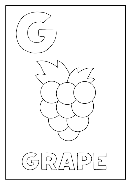 아이들을 위한 영어 알파벳 학습 Letter G 만화 포도