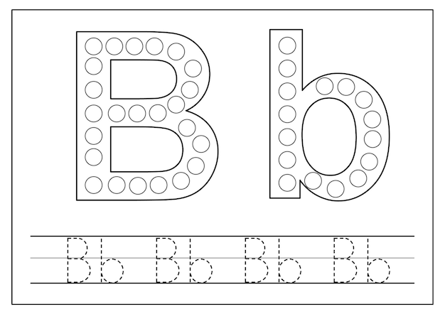 Learning English alphabet for kids Letter B Tracing letters