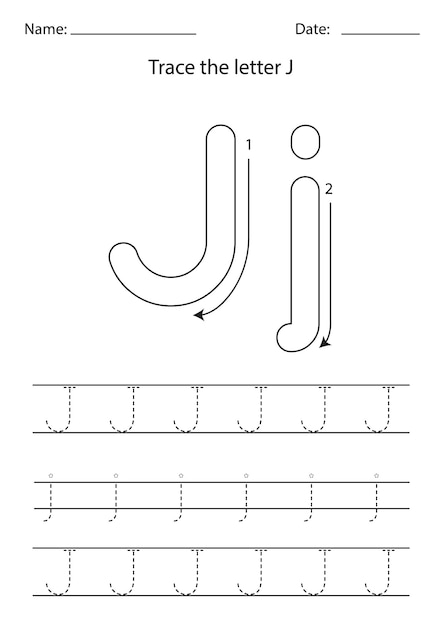 Learning english alphabet for kids. letter j.