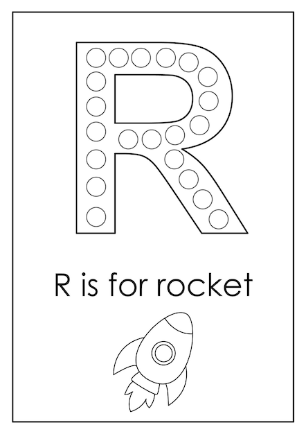 아이들을 위한 영어 알파벳 학습 Letter R Dot marker activity