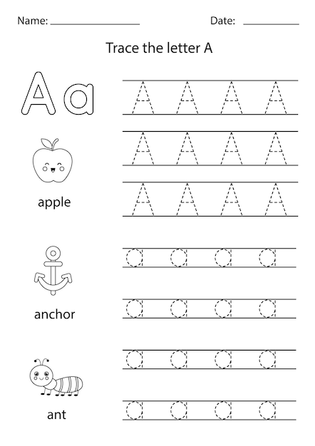 Learning english alphabet for kids. letter a.