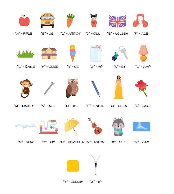 Vector learning english alphabet