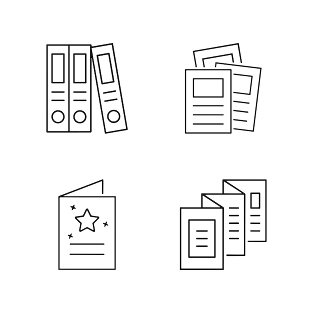 Vector learning icons setset of learning outline icons such as book graduation cap gear in head