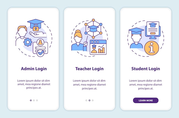 Learning management system access onboarding mobile app screen