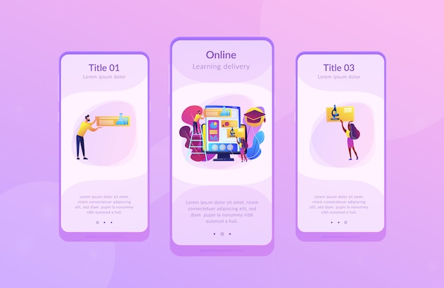 Learning management system app interface template.