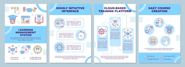 Learning management system guideline blue brochure template