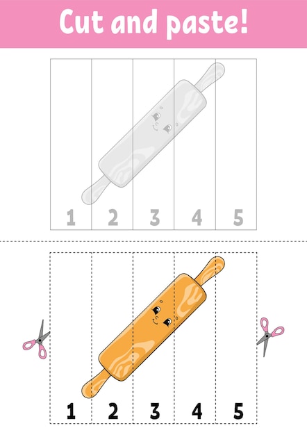 Learning numbers 15 cut and glue