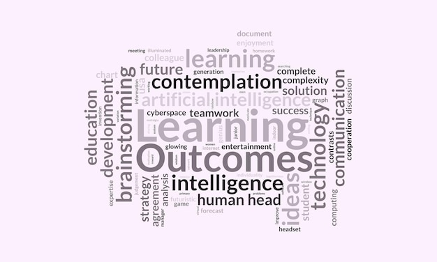 Образец облака слов Learning Outcomes Concept Vector Tagcloud Иллюстрация векторного фона