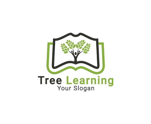 Learning tree logo education company logo online education logo tree of knowledge logo template