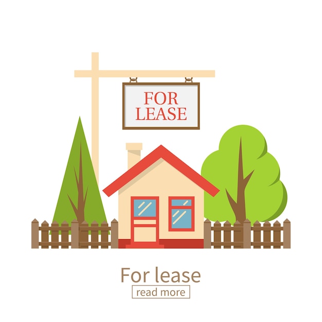 For lease home for rent icon real estate concept template for sales rental advertising vector illustration flat design isolated on white background housing property sale offer estate