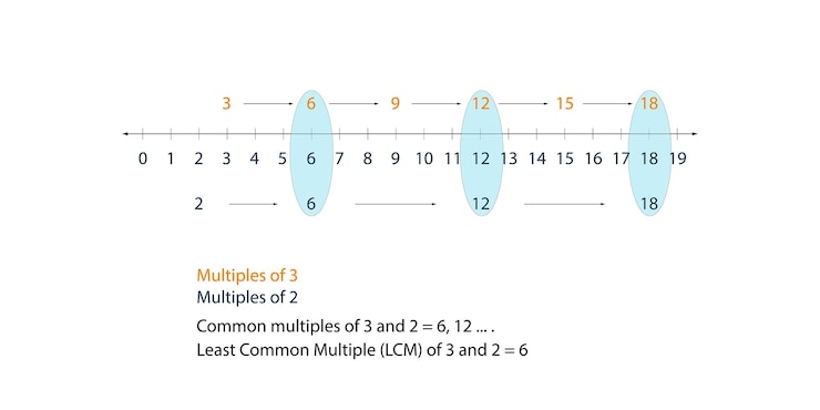 Vector least common multiple vector illustration