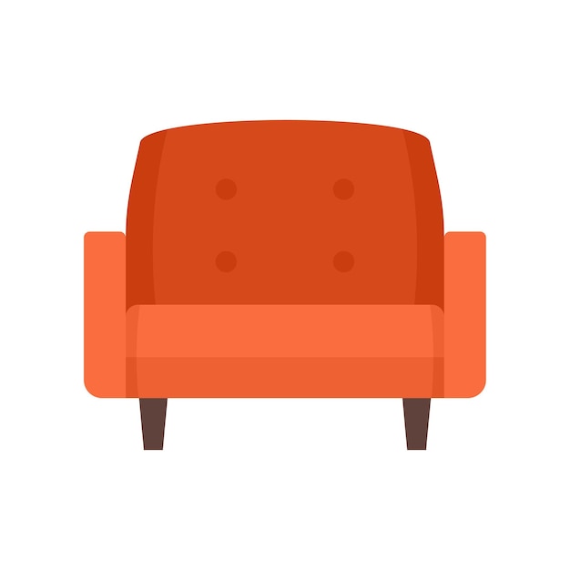 Leather armchair icon Flat illustration of leather armchair vector icon isolated on white background