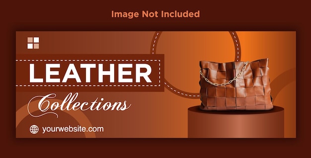 Vector leather bag facebook cover design template