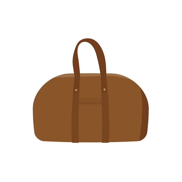 Leather Boston bag flat illustration design isolated