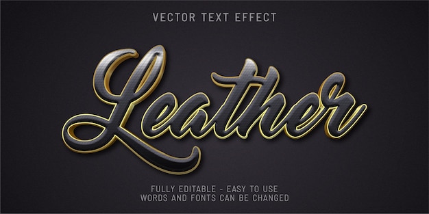 Leather editable text effect template 3d style