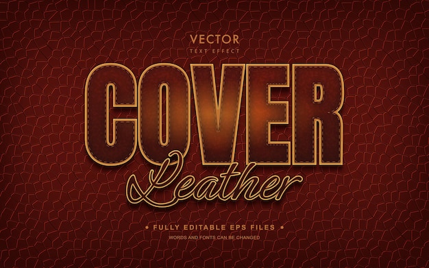 Vector leather editable text effect