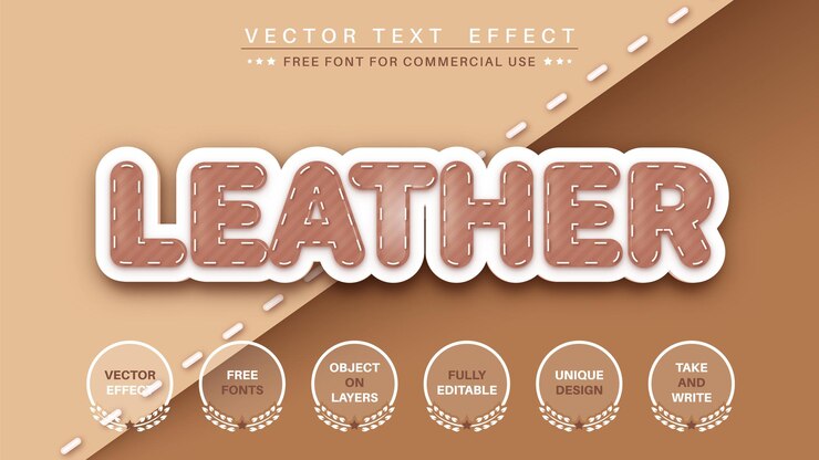 Vector 가죽 편집 가능한 텍스트 효과