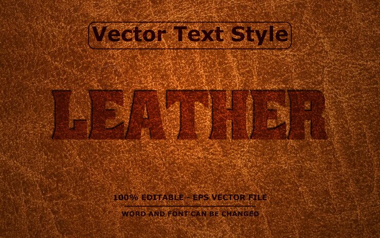 Vector leather editable vector text effect style