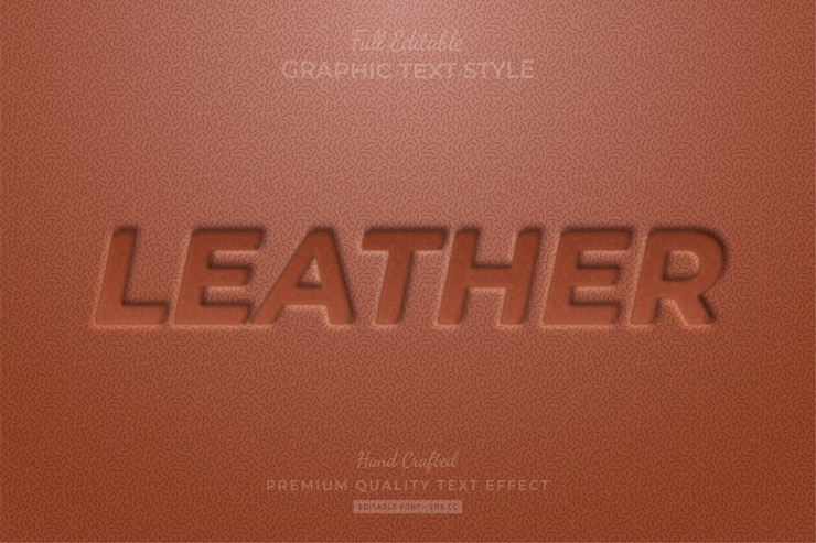Vector leather embossed editable eps text style effect premium