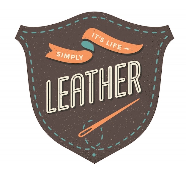 Vector leather label for creative design project. vector illustration.