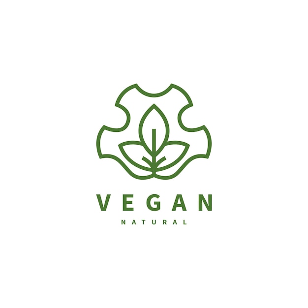 Leather leaf icon vegan logo design