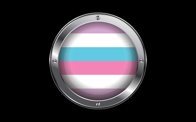 Leather lgbt pride flag 3d badge vector image