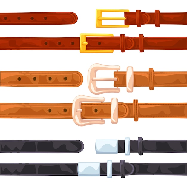 Vector leather male and female belts