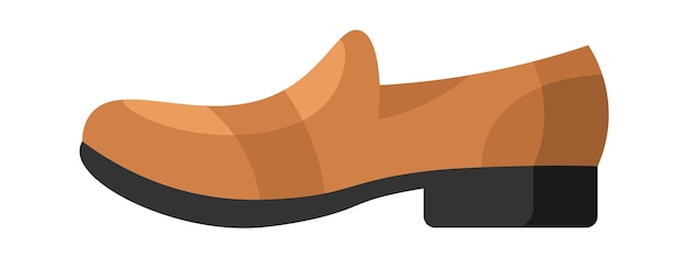 Vector leather retro shoe flat illustration